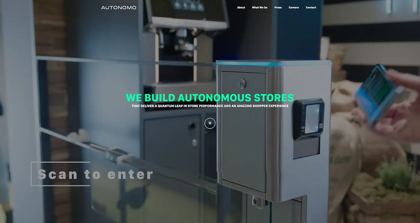 Screenshot der Webseite des Startups Autonomo.