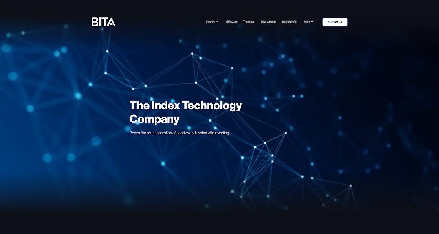 Screenshot der Webseite des Startups BITA