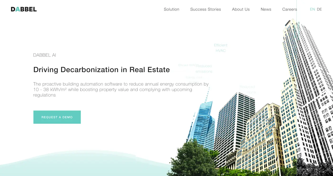 Screenshot der Webseite des Startups DABBEL