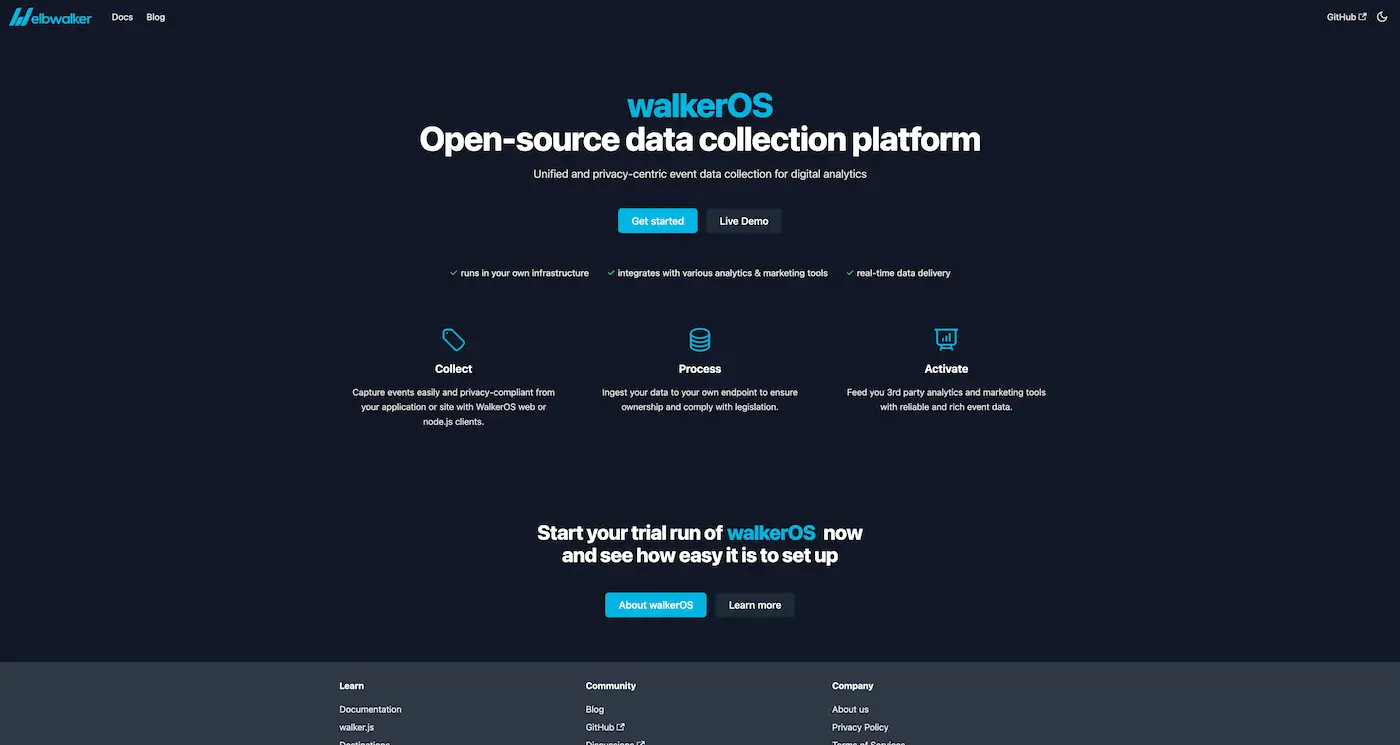 Screenshot der Webseite des Startups Elbwalker