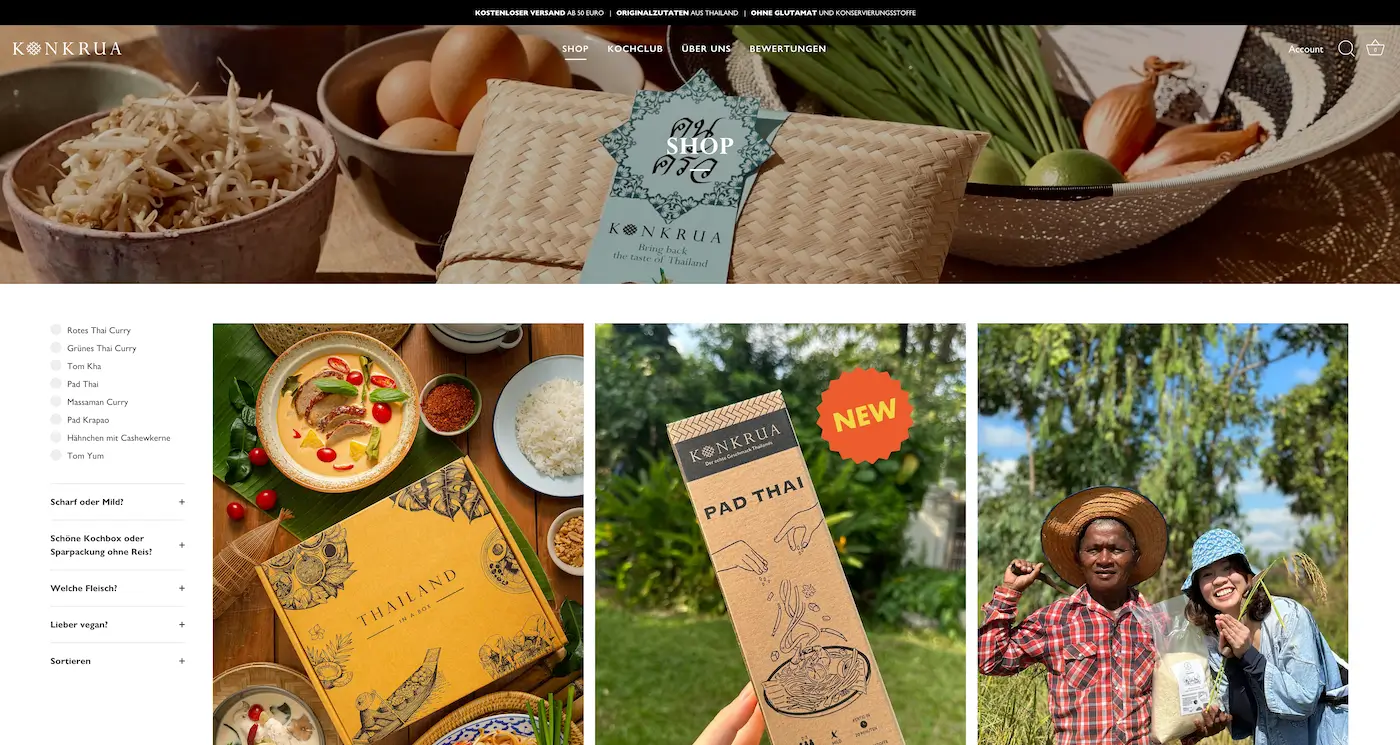 Screenshot der Webseite des Startups Konkrua