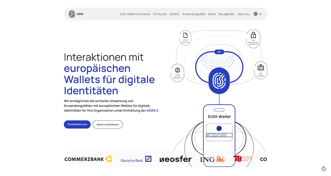 Screenshot der Webseite des Startups Lissi