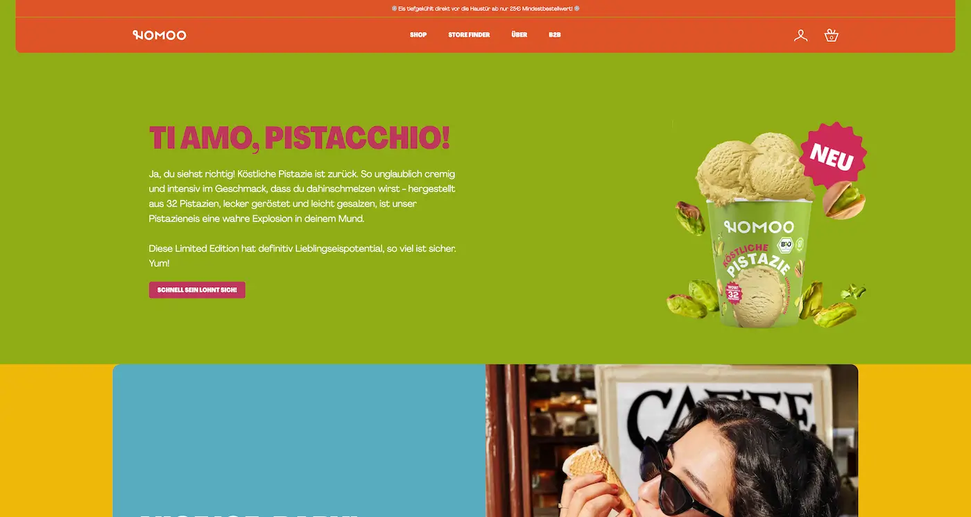 Screenshot der Webseite des Startups NOMOO