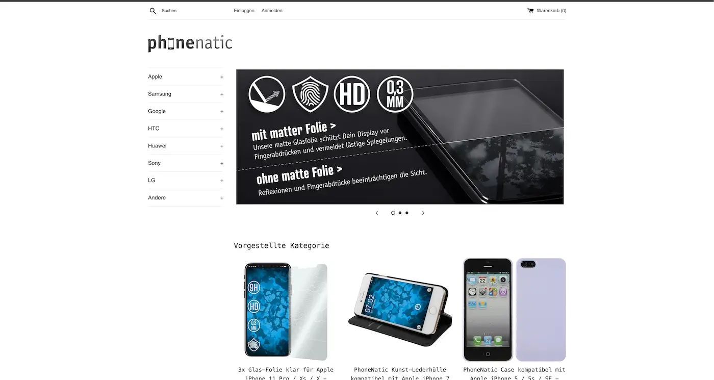 Screenshot der Webseite des Startups PhoneNatic