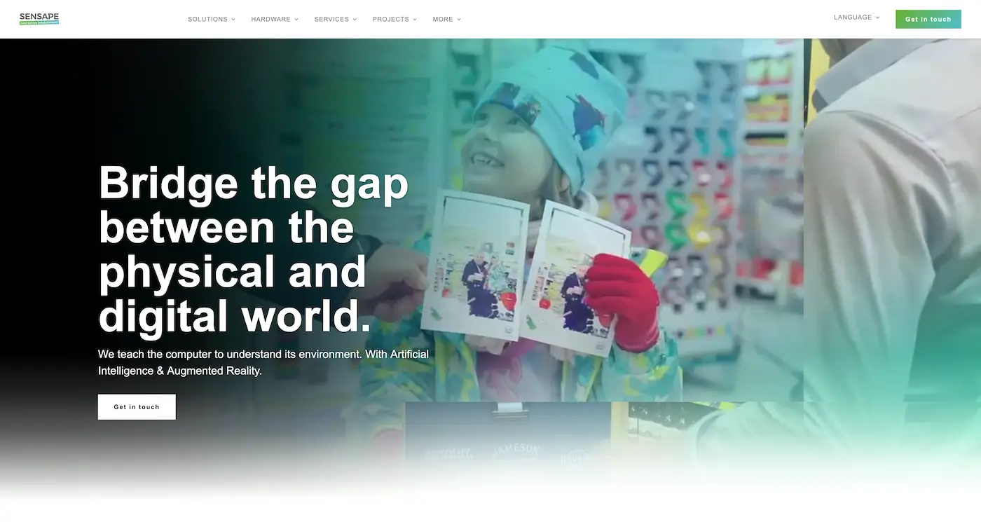 Screenshot der Webseite des Startups Sensape