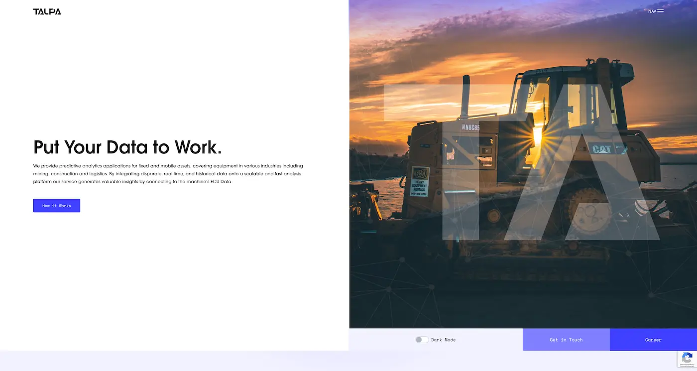 Screenshot der Webseite des Startups Talpa Solutions